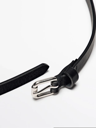 Кожанный ремень с квадратной пряжкой- Заказать в России