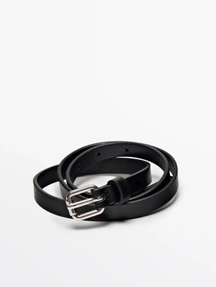 Кожанный ремень с квадратной пряжкой- Заказать в России