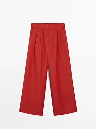 Широкие брюки с линиями стрелок- Заказать в России