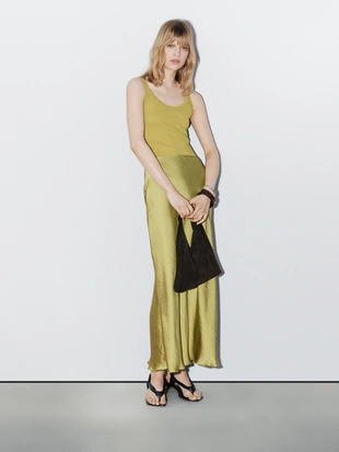 Купить Massimo Dutti Боди съемные бретели из хлопкового трикотажа - STUDIO