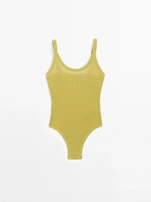 LIME|9431/953 - Massimo Dutti Боди съемные бретели из хлопкового трикотажа - STUDIO
