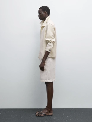 Бермуды из 100% льна- Заказать в России