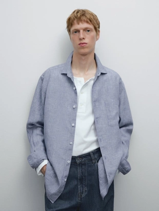 Рубашка REGULAR FIT из 100% льна- Заказать в России