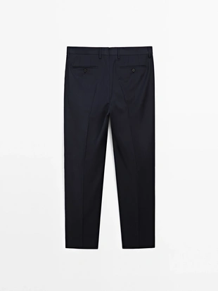 NAVY BLUE|0046/646 - Massimo Dutti Брюки в полоску из шерсти