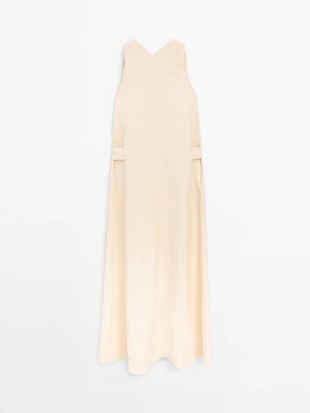 Длинное платье с V-образным вырезом- Заказать в России