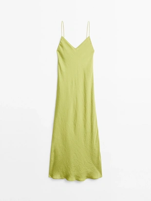 APPLE GREEN|6618/530 - Massimo Dutti Халат из атласа