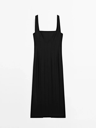 BLACK|9209/952 - Massimo Dutti Облегающее миди-платье - STUDIO