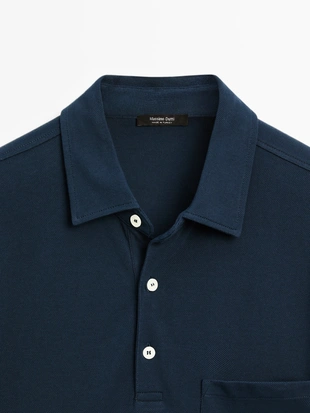 Поло из хлопкового пике с коротким рукавом- Заказать в России