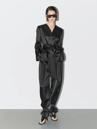 Купить Massimo Dutti Широкие брюки из атласа - STUDIO