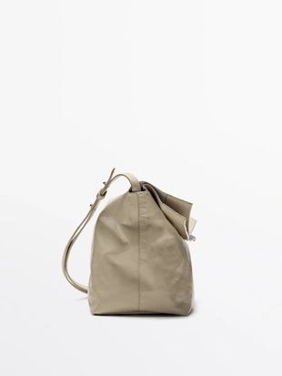 Сумка из треснувшей кожи натурального цвета- Заказать в России