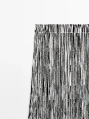 Длинная вязаная юбка с полосатым узором- Заказать в России