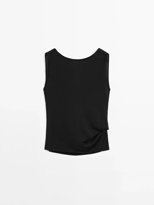 Топ из 100% хлопка с завязкой на спине- Заказать в России