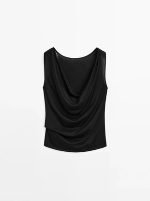 Топ из 100% хлопка с завязкой на спине- Заказать в России