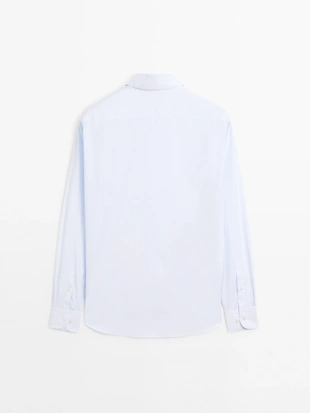 SKY BLUE|0114/182 - Massimo Dutti Рубашка в полоску SLIM FIT 100% хлопок