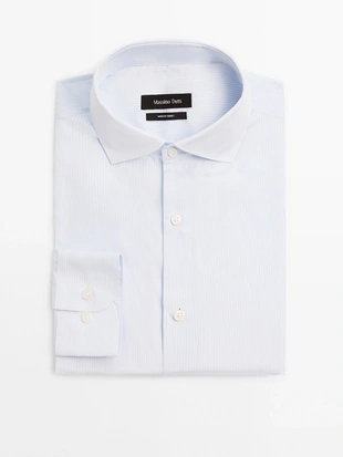 Рубашка в полоску SLIM FIT 100% хлопок- Заказать в России