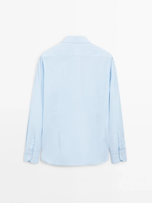 SKY BLUE|3526/519 - Massimo Dutti Рубашка в полоску SLIM FIT из 100% хлопка