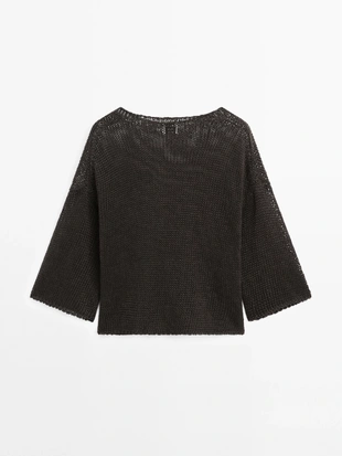 BROWN|9741/953 - Massimo Dutti Свитер с короткими рукавами - STUDIO