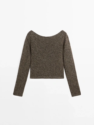 Купить Massimo Dutti Вязанный свитер с открытым узором - STUDIO