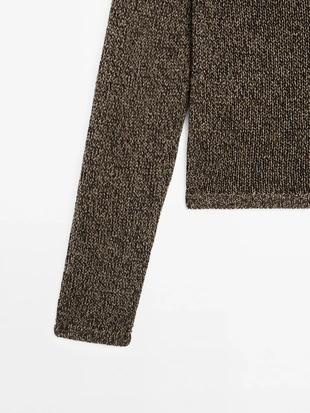 0-983|9738/953 - Massimo Dutti Вязанный свитер с открытым узором - STUDIO