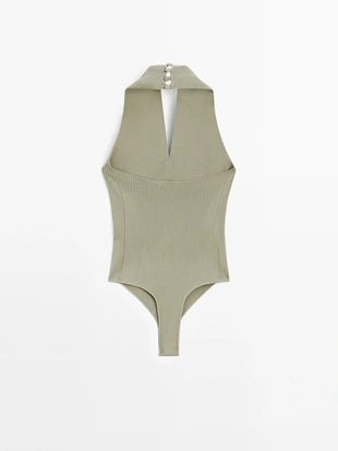 Боди с галтелью из вязаного материала - STUDIO- Заказать в России