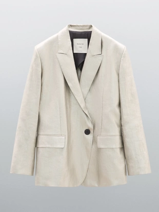 Металлический пиджак из льняной смеси - STUDIO- Заказать в России