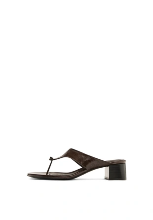 BROWN|1633/650 - Massimo Dutti Сандалии на каблуке с разделителем пальцев