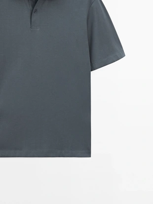 Поло из хлопкового смесового материала SLIM FIT- Заказать в России