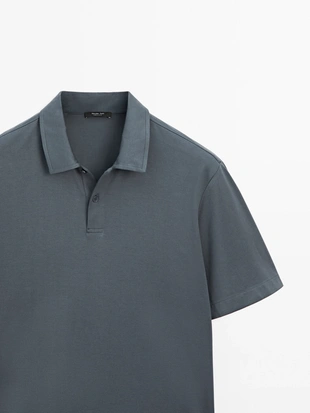 Поло из хлопкового смесового материала SLIM FIT- Заказать в России