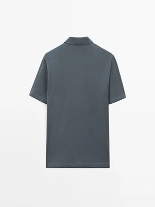 Поло из хлопкового смесового материала SLIM FIT- Заказать в России