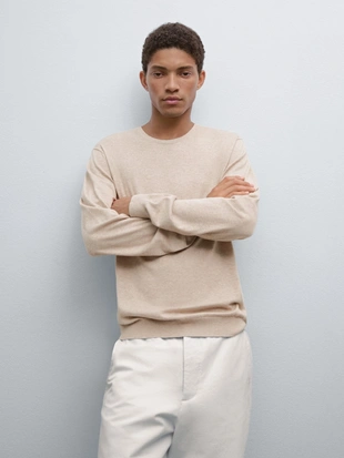 Купить Massimo Dutti Свитер с длинным рукавом из хлопкового трикотажа