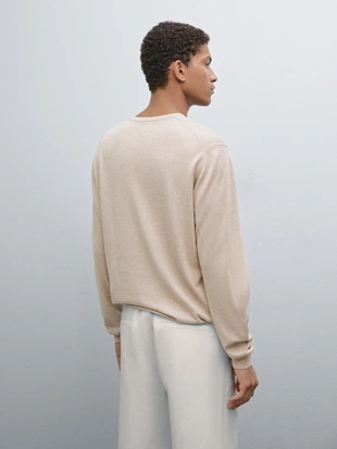 SAND|0943/201 - Massimo Dutti Свитер с длинным рукавом из хлопкового трикотажа