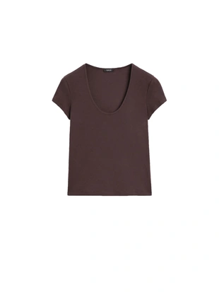 Купить Massimo Dutti Футболка с круглым вырезом из хлопка