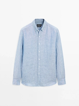 Рубашка REGULAR FIT из 100% льна- Заказать в России