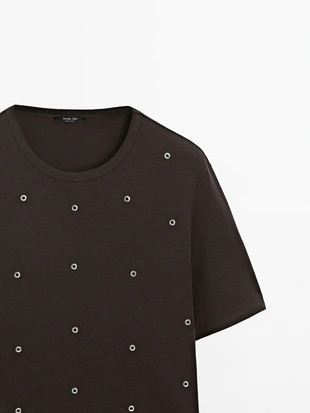 Оверсайз футболка с деталями люверсов- Заказать в России