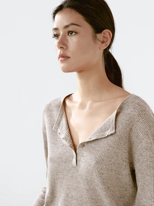 Купить Massimo Dutti Свитер хенли из смесового льна