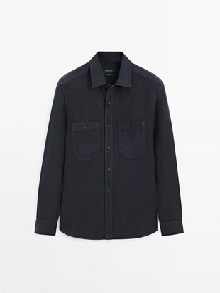 Рубашка OVERSHIRT свободного кроя- Заказать в России