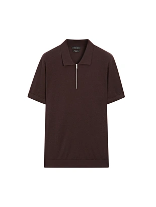 Пуловер с воротником-поло на молнии- Заказать в России