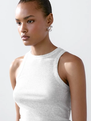 Топ с открытыми плечами из 100% хлопка- Заказать в России