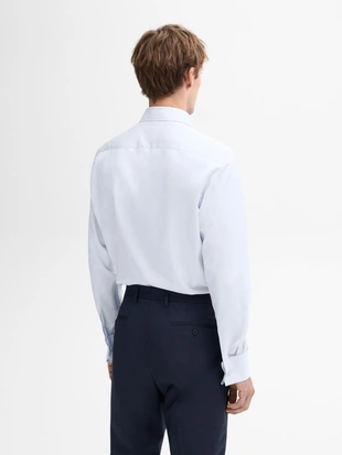 Рубашка SLIM FIT с двойной манжетой из хлопка- Заказать в России