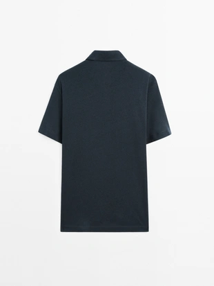 Купить Massimo Dutti Поло из льняной смеси с коротким рукавом
