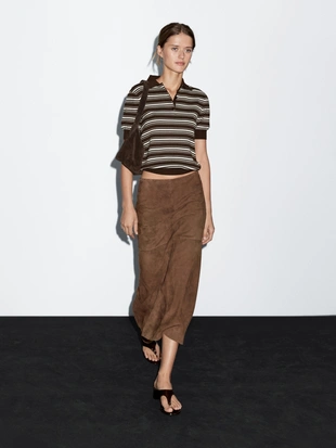 Поло с деталями полосок из 100% хлопка- Заказать в России