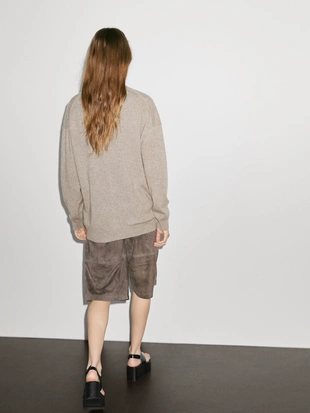 Кардиган с V-образным вырезом из 100% кашемира в оверсайз стиле- Заказать в России