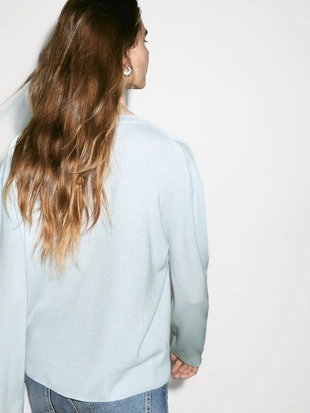 Джемпер с круглым вырезом из 100% кашемира- Заказать в России