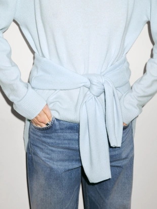 Джемпер с круглым вырезом из 100% кашемира- Заказать в России