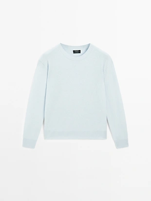 Джемпер с круглым вырезом из 100% кашемира- Заказать в России