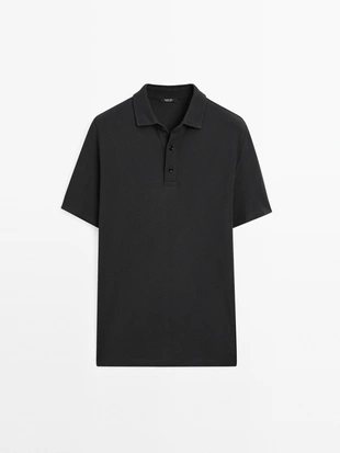Купить Massimo Dutti Поло с коротким рукавом и текстурой