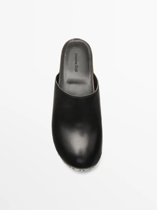 BLACK|1411/650 - Massimo Dutti Сабо на высоком каблуке