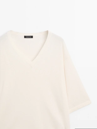 Свитер V-образный вырез из шерстяной смеси- Заказать в России