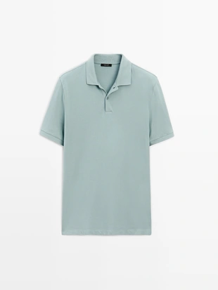 Поло из микротекстурированного хлопка- Заказать в России