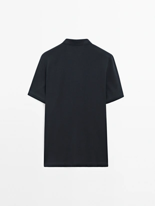 Купить Massimo Dutti Поло из микроструктурированного пике из хлопка